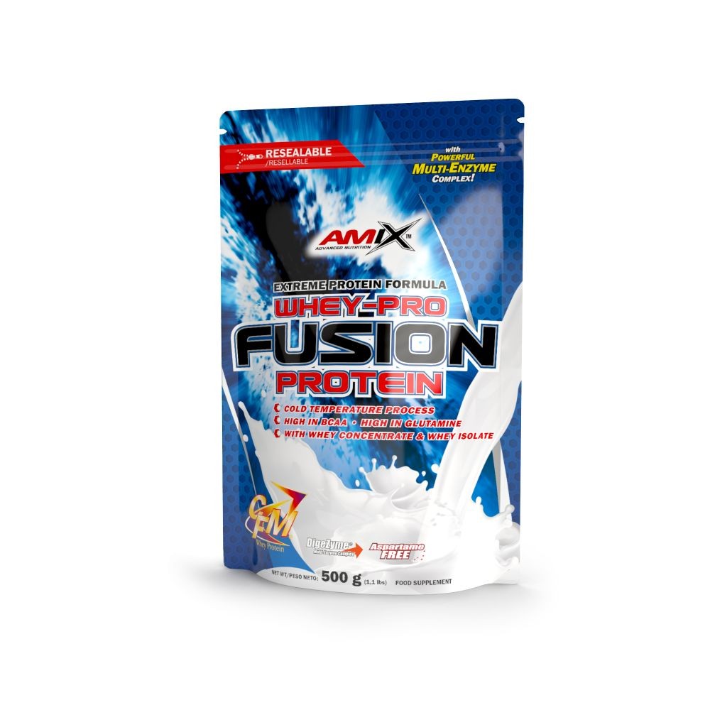 AMIX WHEY PRO FUSION SACO 500GR CACAH-CHOCO-CARA
