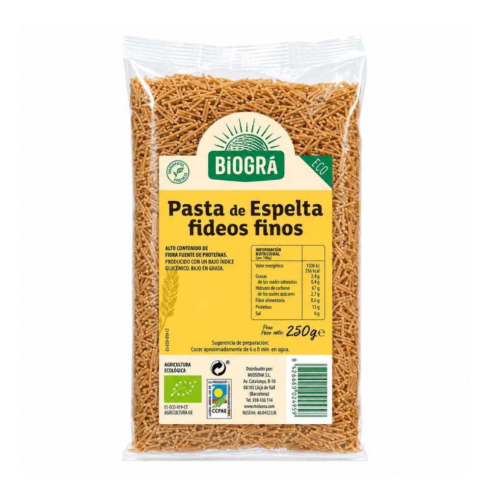 BIOGRA FIDEO FINO ESPELTA BIO. 250GR.