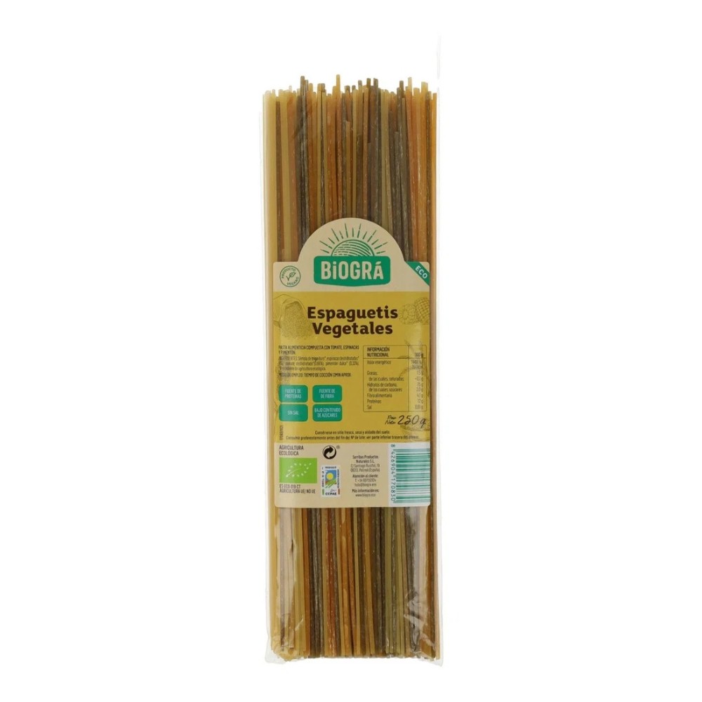 BIOGRA SPAGUETTI C/VERDURAS BIO. 250GR.