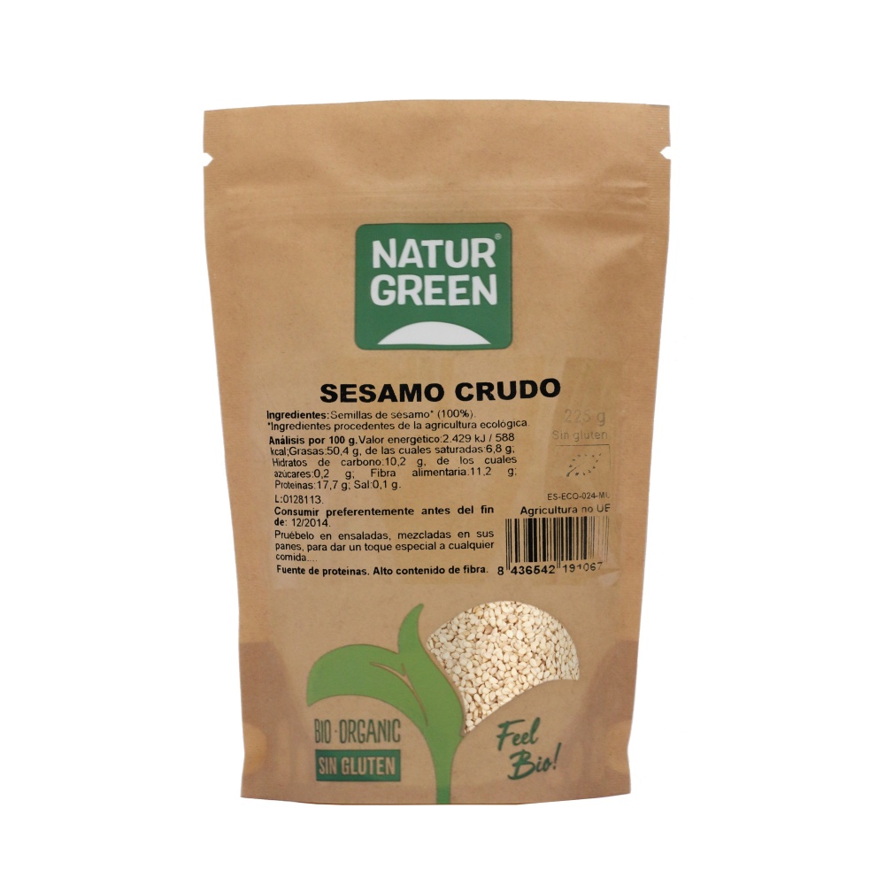 NATURGREEN SEMILLA SESAMO CRUDO BIO. 225GR.