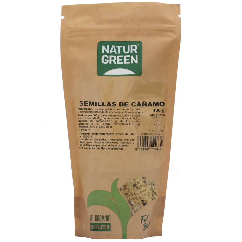 NATURGREEN SEMILLA CAÑAMO BIO.400GR.