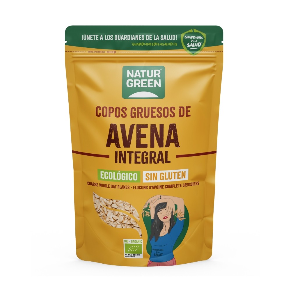 NATURGREEN COPOS AVENA GRUESOS S/GLUT.BIO. 1KG.