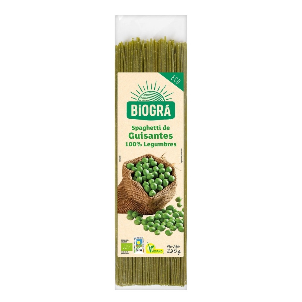 BIOGRA SPAGUETTI LEG.GUISANTES BIO 250GR.