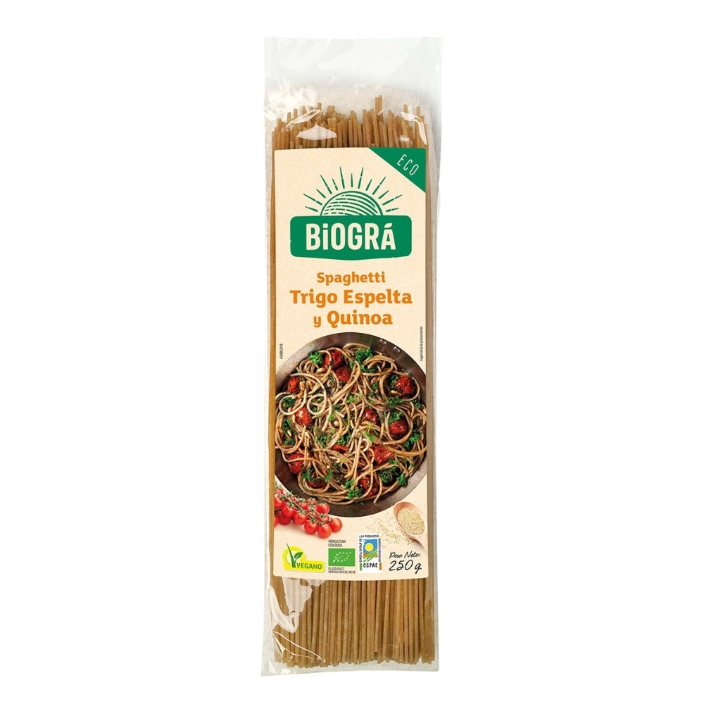 BIOGRA SPAGUETTI ESPELTA QUINOA BIO. 250GR.
