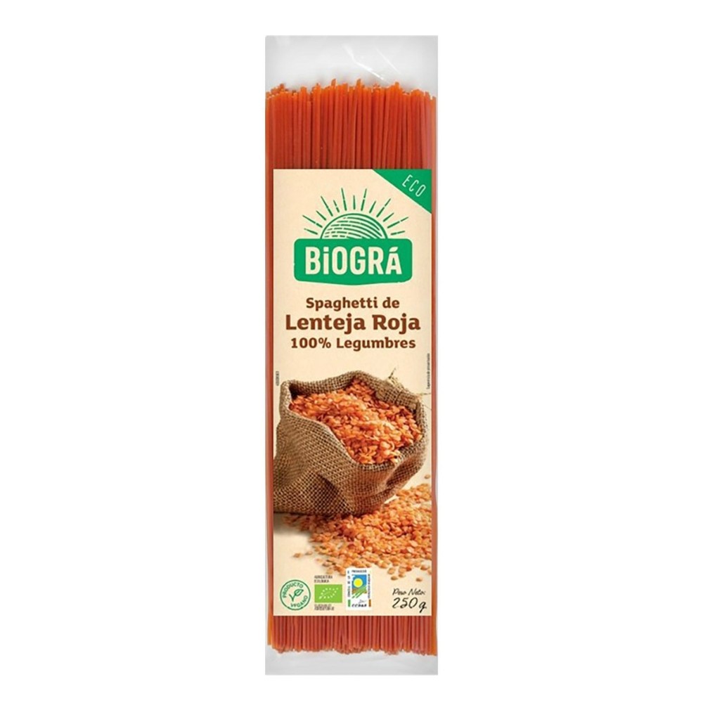 BIOGRA SPAGUETTI LEG.LENTEJA ROJA BIO 250GR.