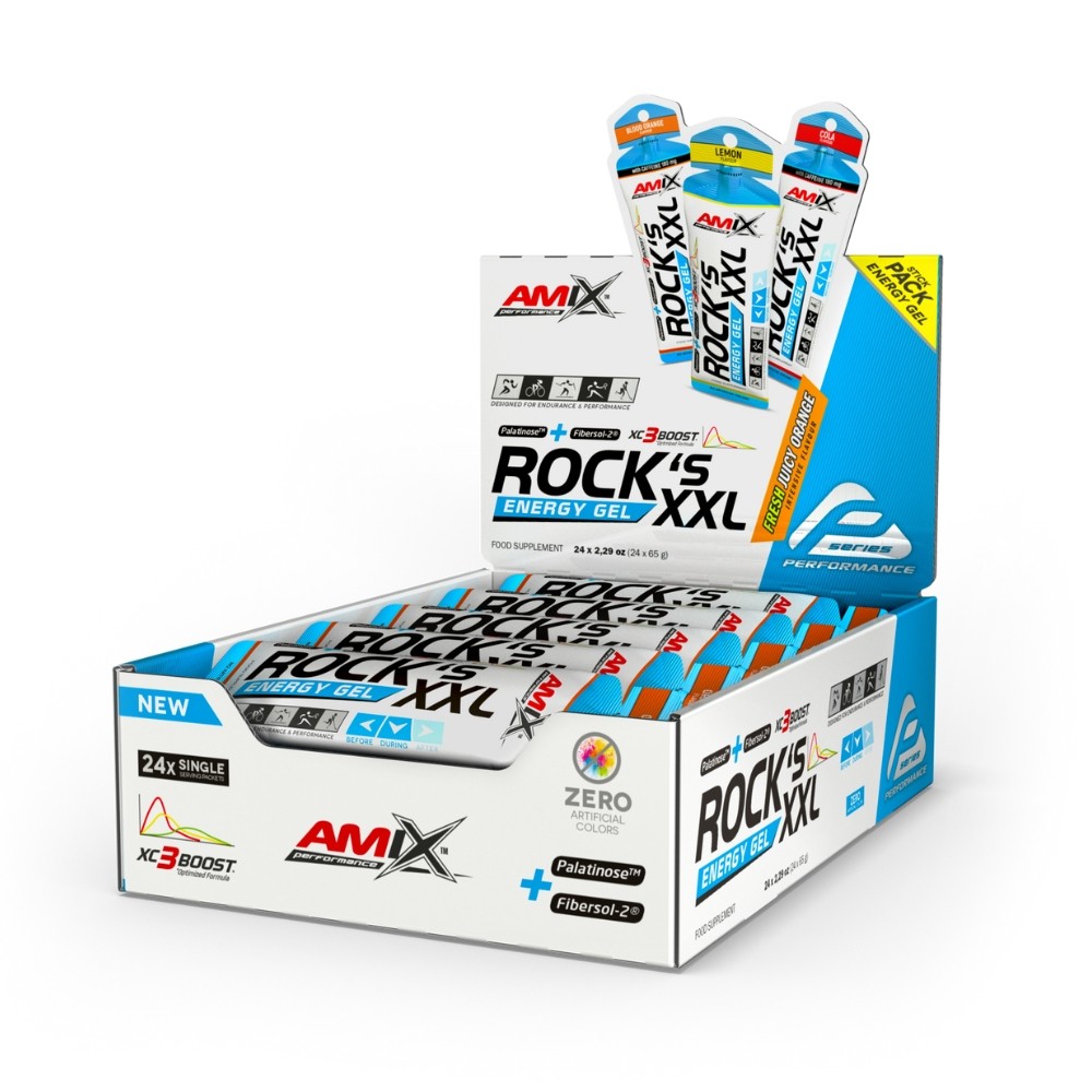 AMIX PERF GEL ROCK,S XXL S/CAFEINA 24X65G NARANJA