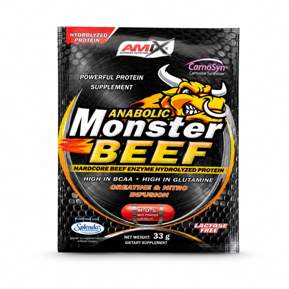 AMIX UNIDOSIS MONSTER BEEF 33GR. FRESA PLATANO