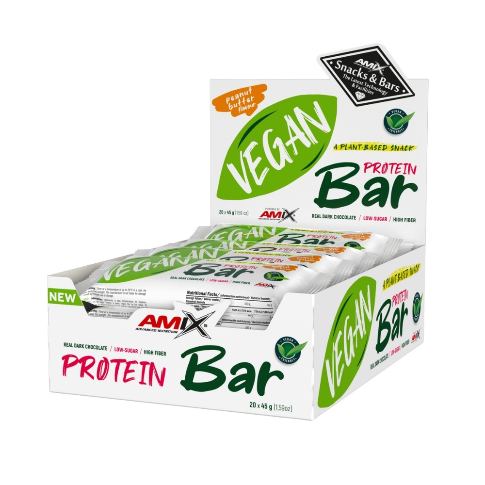 AMIX BARRITAS VEGANAS PROTEIN  20X45GR. CACAHUETE