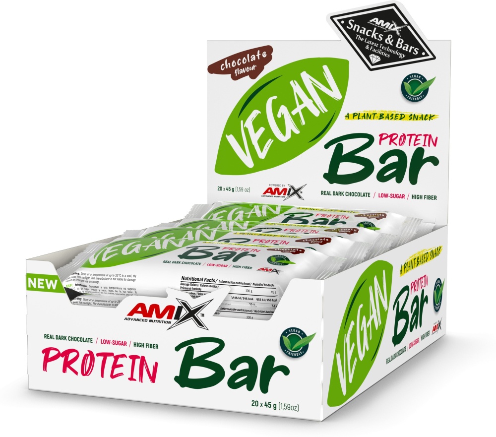 AMIX BARRITAS VEGANAS PROTEIN  20X45GR. CHOCOLATE