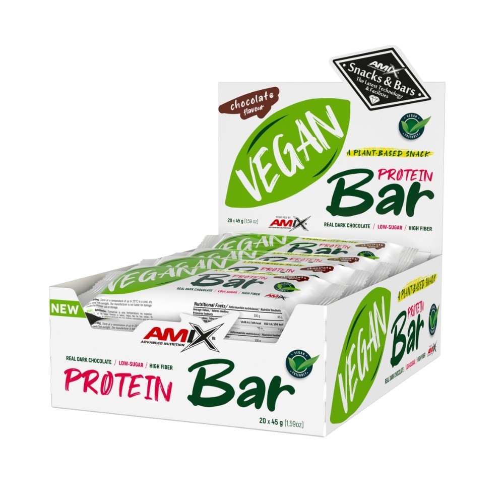 AMIX BARRITAS VEGANAS PROTEIN  20X45GR. CHOCOLATE