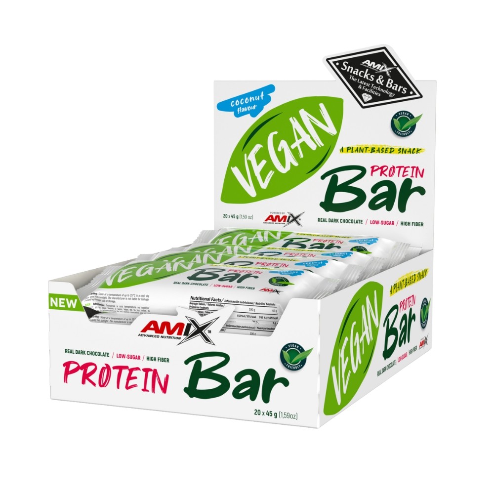 AMIX BARRITAS VEGANAS PROTEIN  20X45GR. COCO