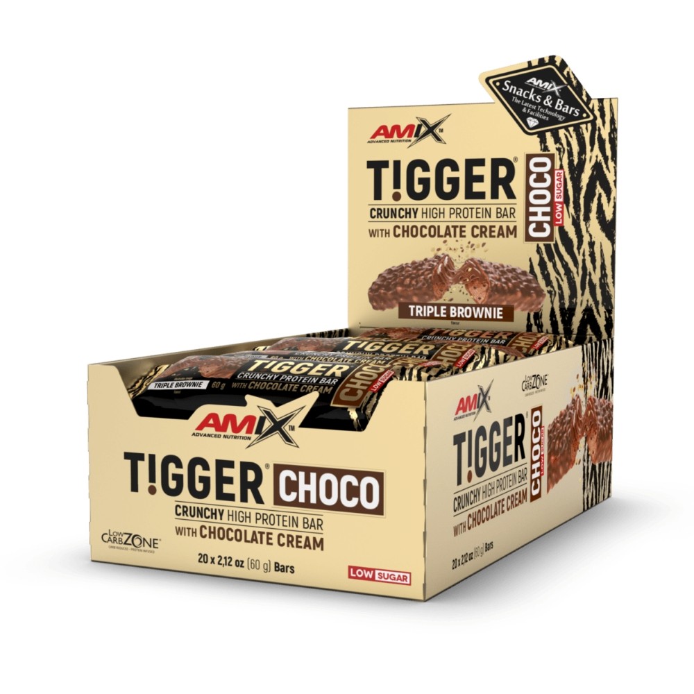 AMIX BARRITAS TIGGER CRUNCHY PROTEIN 20x60G BROWNI