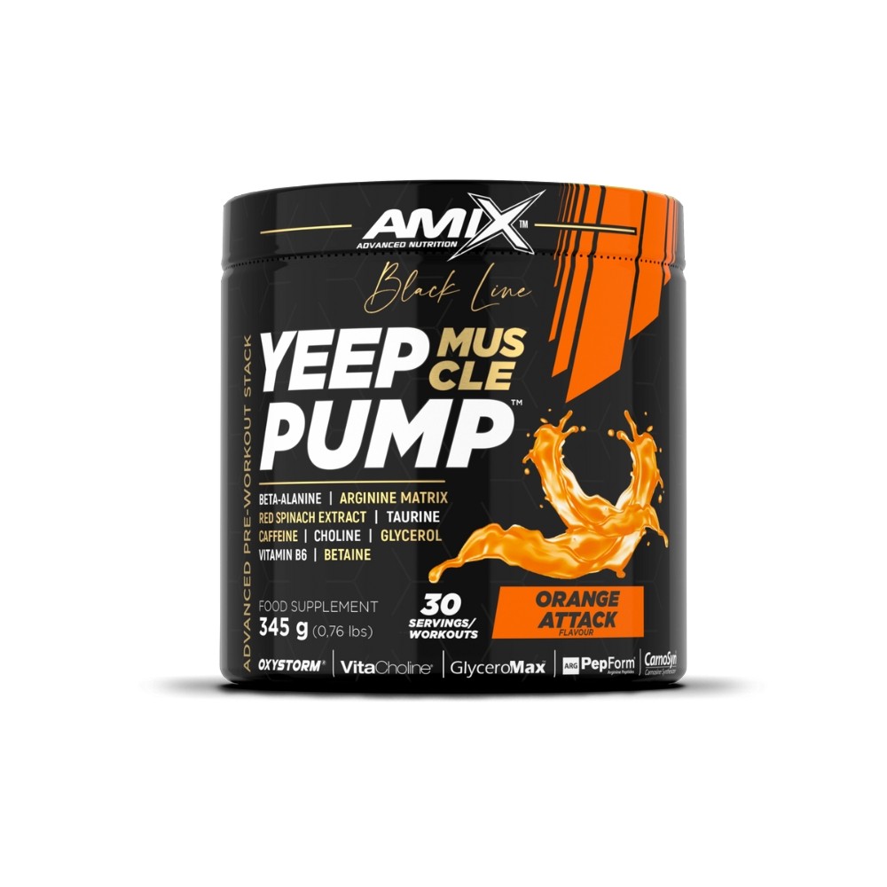 AMIX BLACK YEEP PUMP CAFFEINE 360GR. NARANJA ATTAC