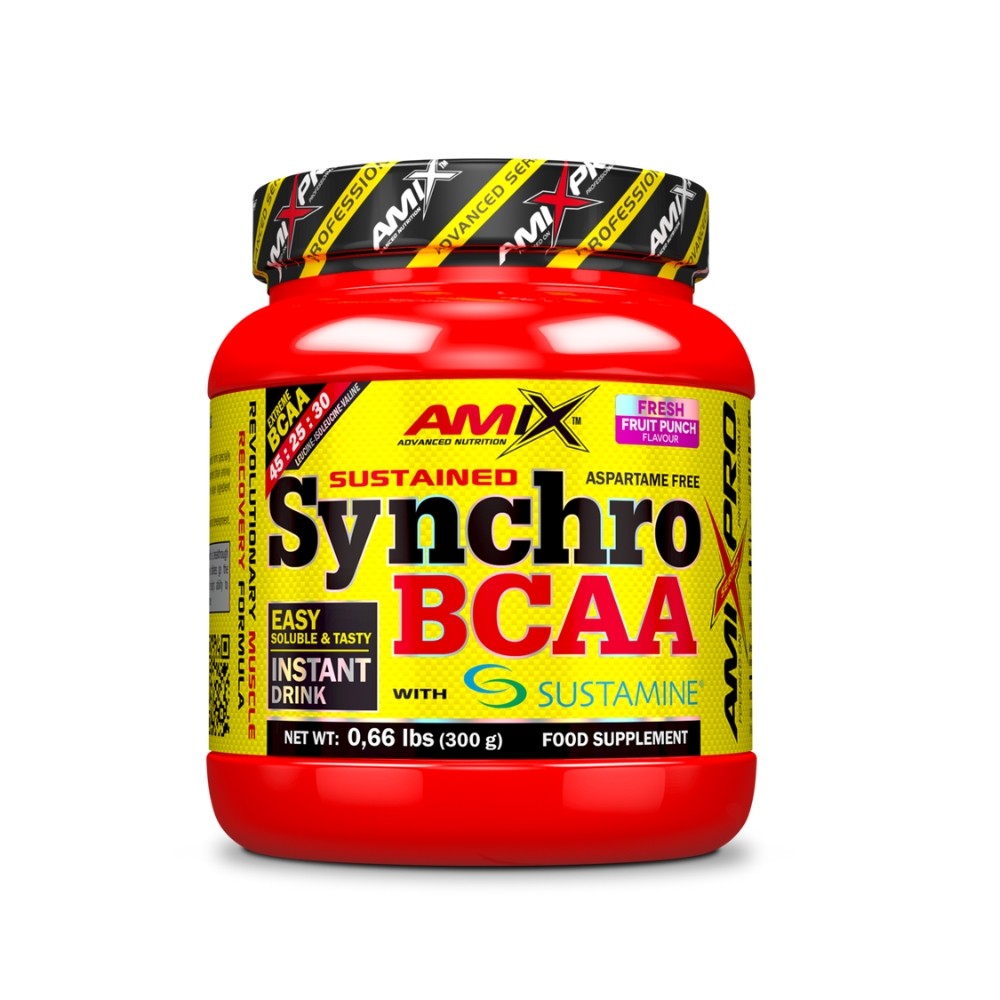 AMIX PRO SYNCHRO BCAA PLUS SUSTAMINE FRUTAS 300GR