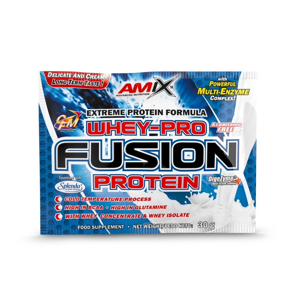 AMIX UNIDOSIS WHEY FUSION 30GR PLATANO