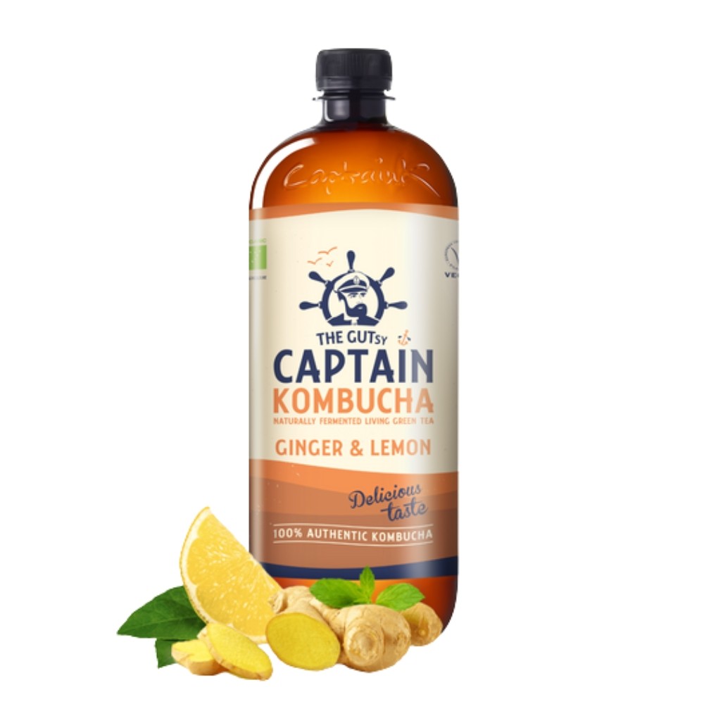 CAPTAIN KOMBUCHA BEBIDA 1L JENGIBRE LIMON BIO