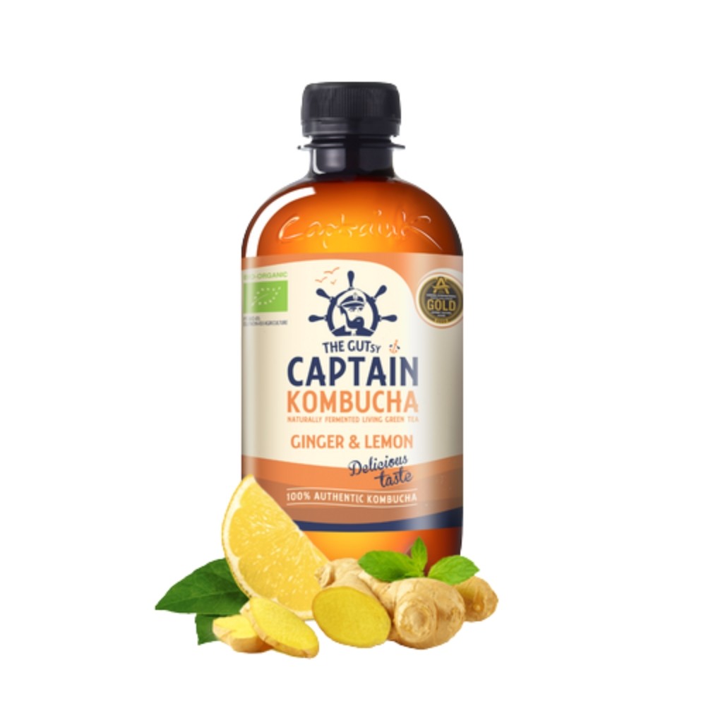 CAPTAIN KOMBUCHA BEBIDA 400ML JENGIBRE LIMON BIO