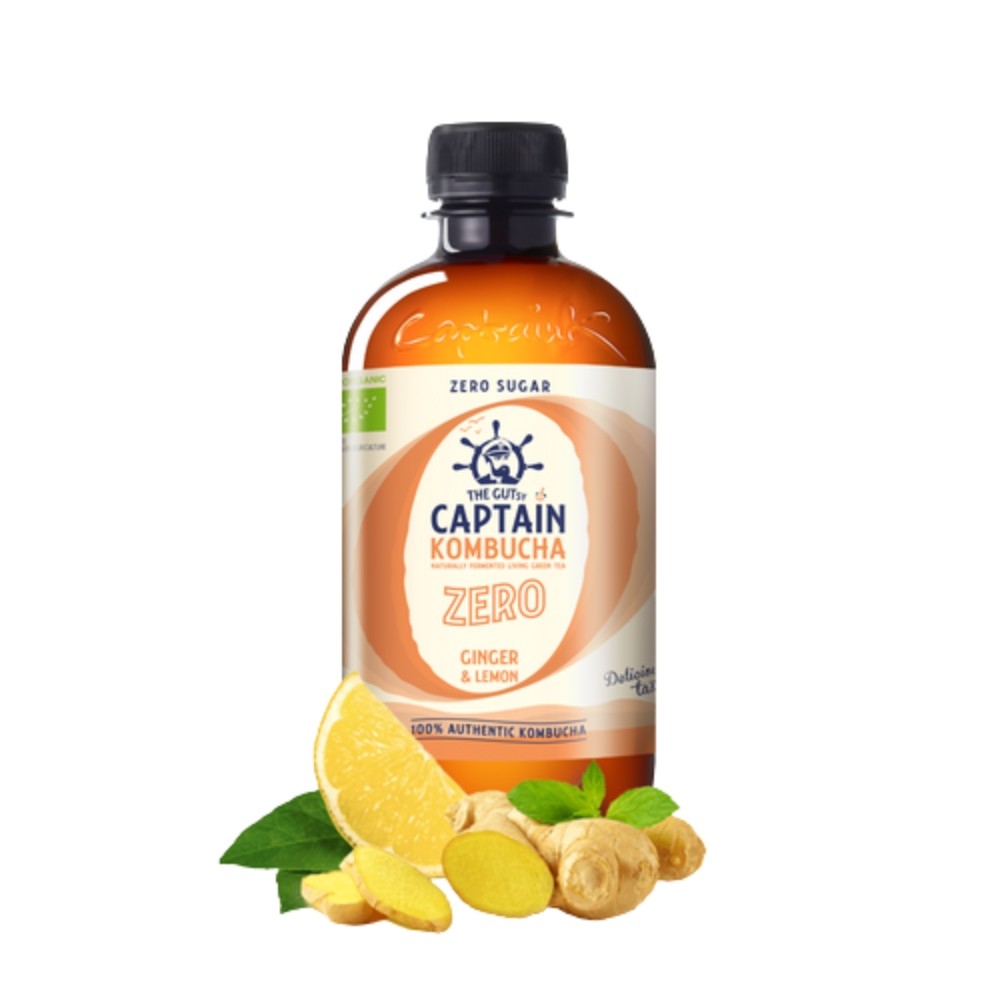 CAPTAIN KOMBUCHA ZERO BEBIDA 400ML JENG. LIMON BIO