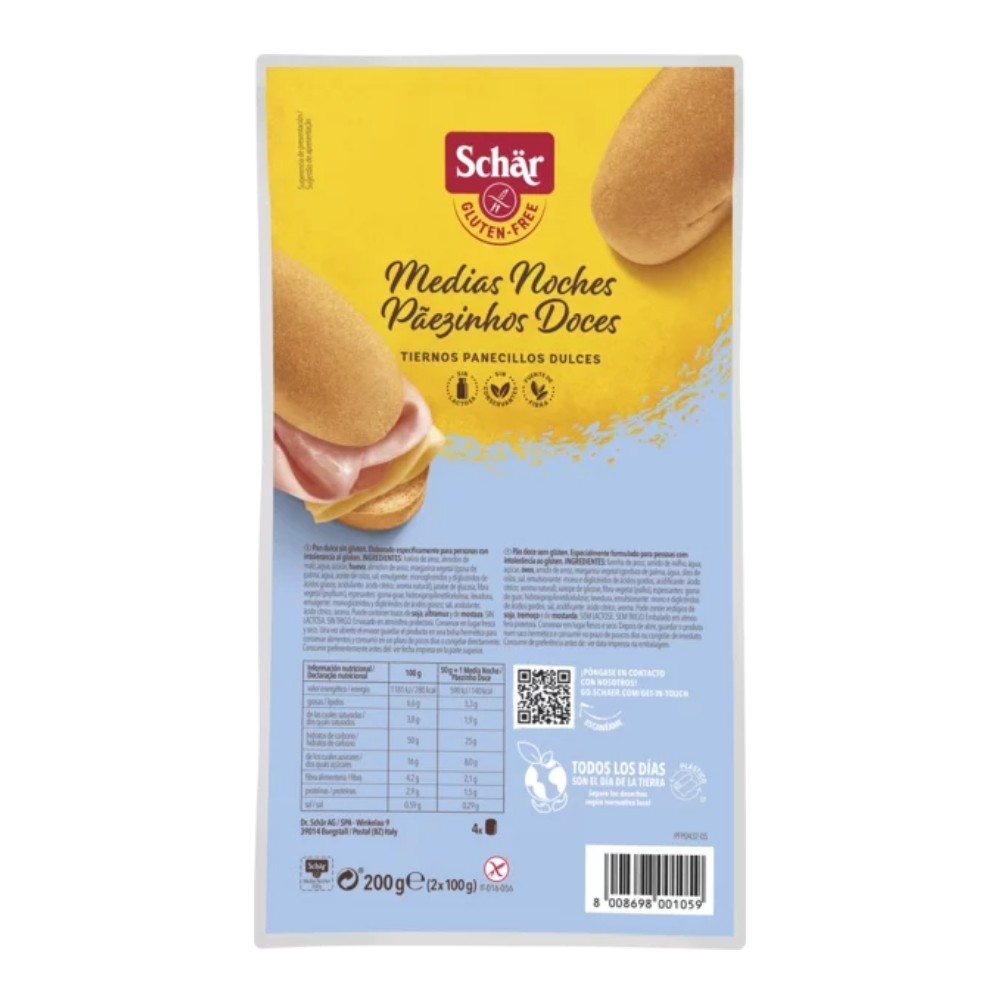SCHAR PAN MEDIAS NOCHES S/GLUTEN 200GR.