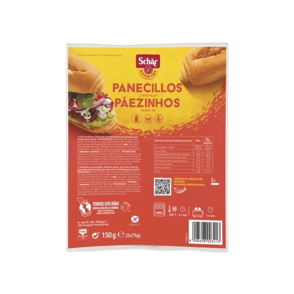 SCHAR PAN PANECILLOS S/GLUTEN  2X75GR