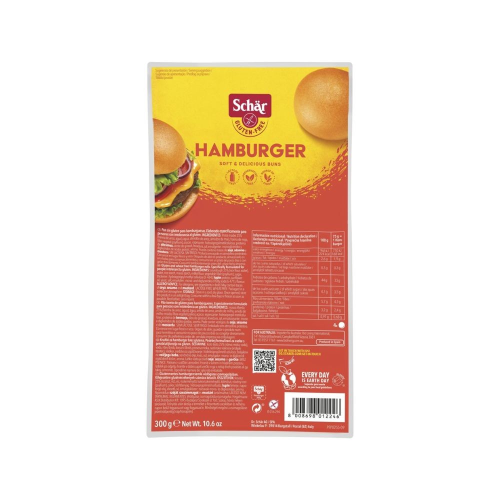 SCHAR PAN HAMBURGUER S/GLUT. (4X75GR) 300GR.