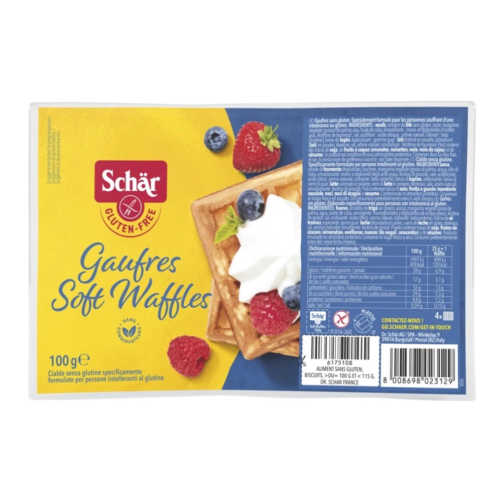 SCHAR GOFRES S/GLUTEN (4X25GR.)  100GR.