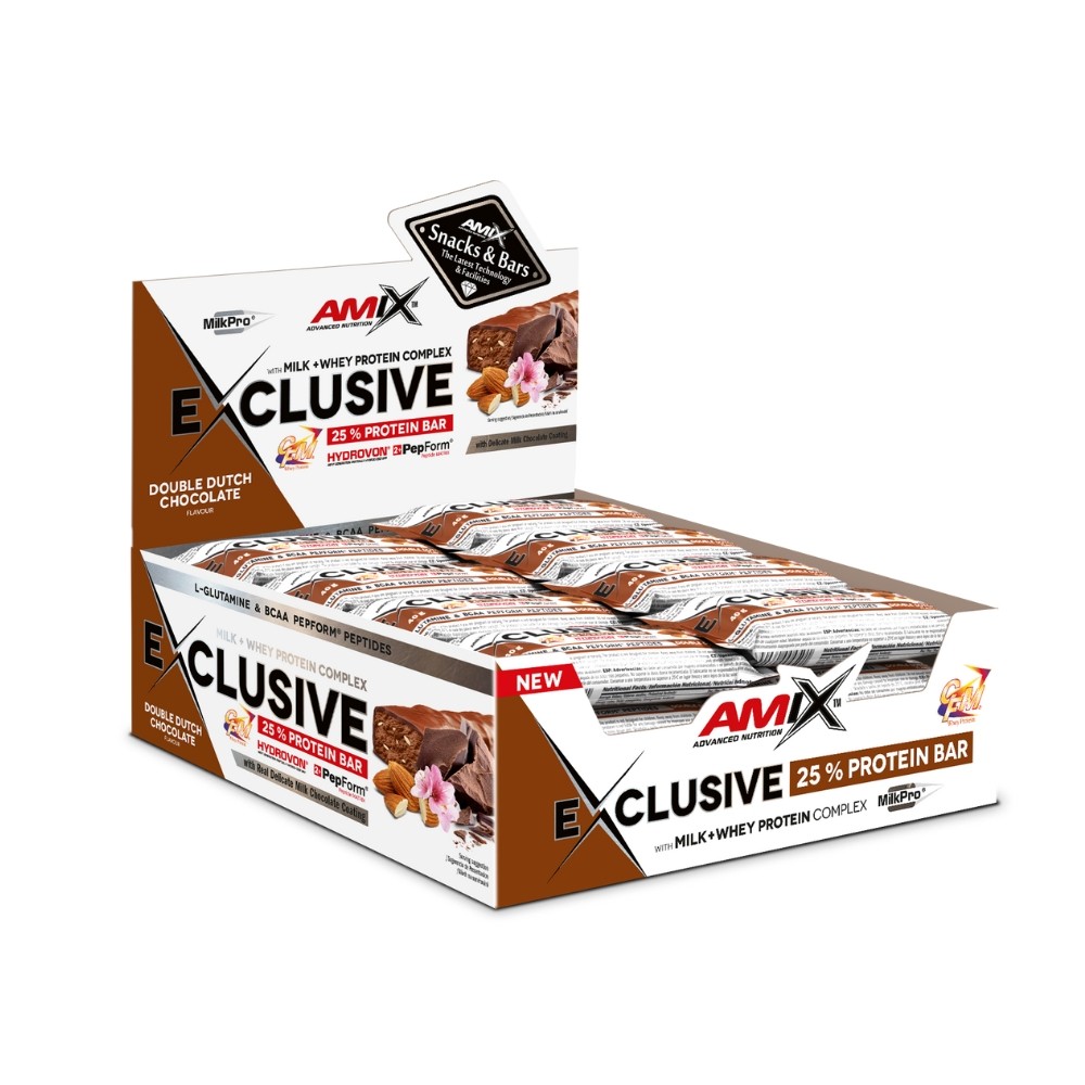 AMIX BARRITAS EXCLUSIVE PROTEIN 24X40G.DOBLE CHOCO
