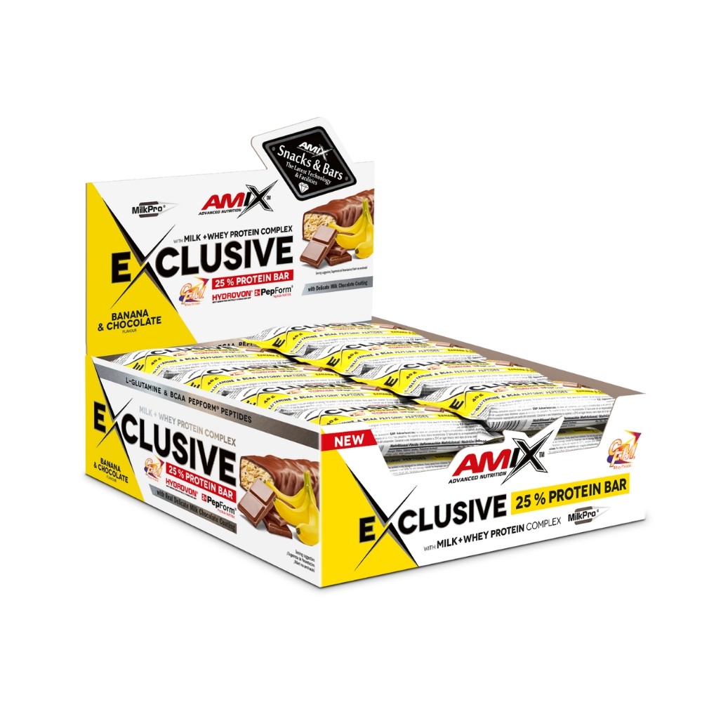 AMIX BARRITAS EXCLUSIVE PROTEIN 24X40G.PLAT-CHOCO