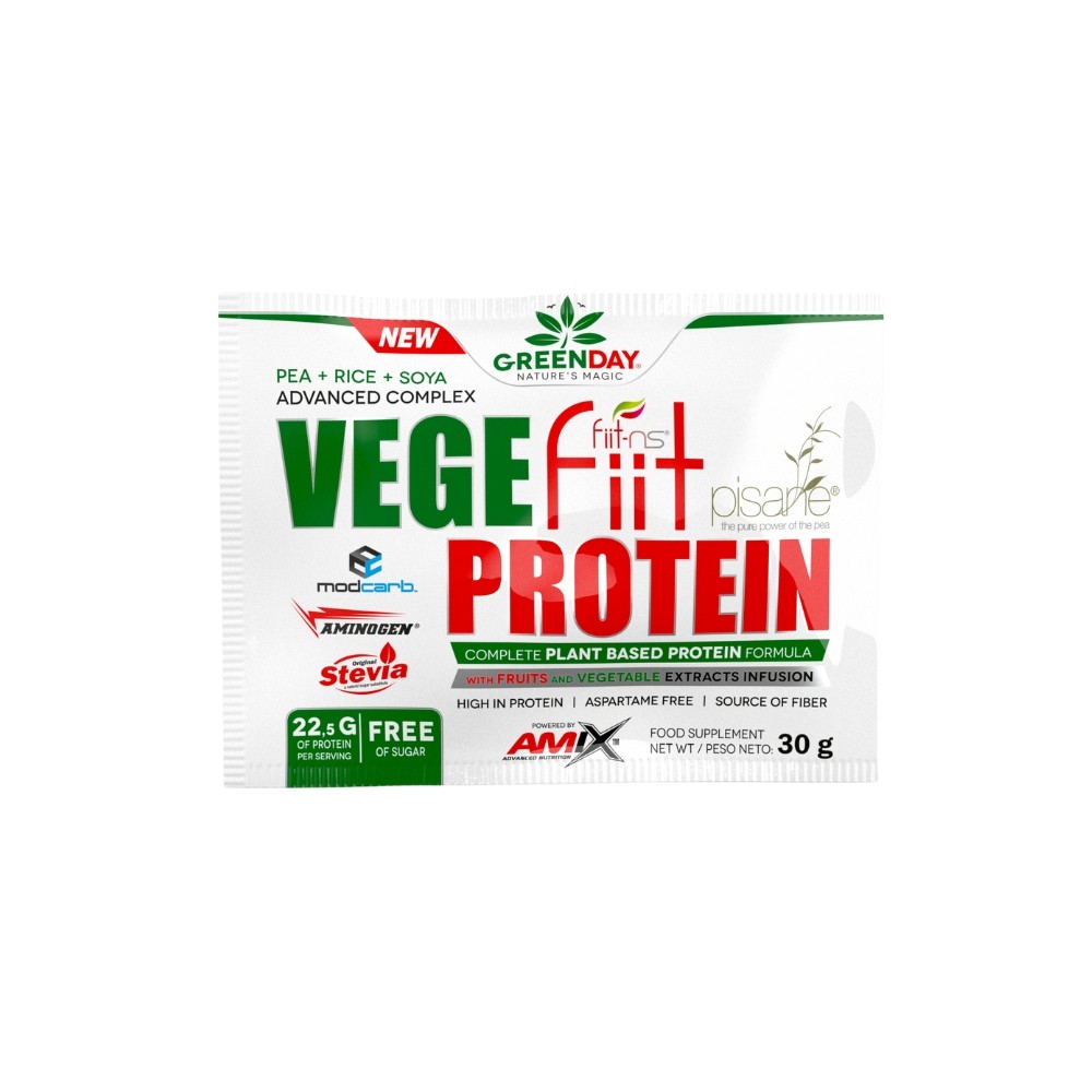 AMIX GREENDAY UNIDOSIS VEGEFIIT PROT.30GR.CACAH-CH