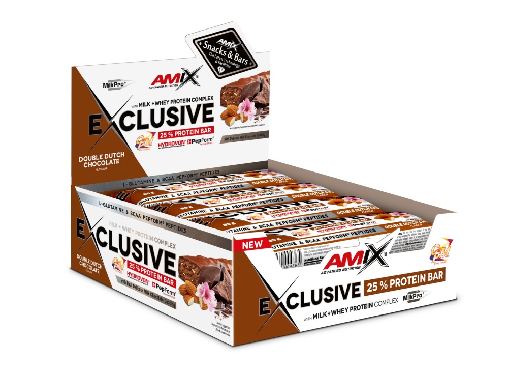 AMIX BARRITAS EXCLUSIVE PROT. 12X85G.DOBLE CHOC