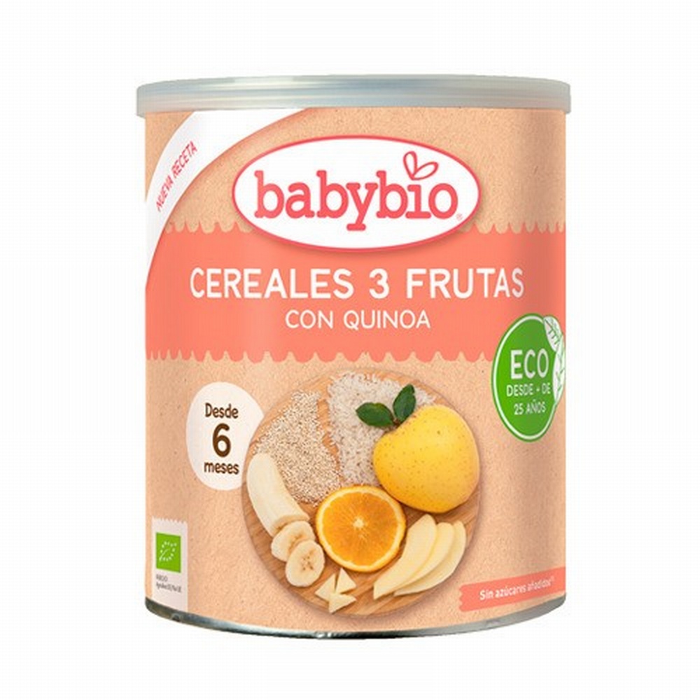 BABYBIO PAPILLA CEREALES 3 FRUTAS 220G