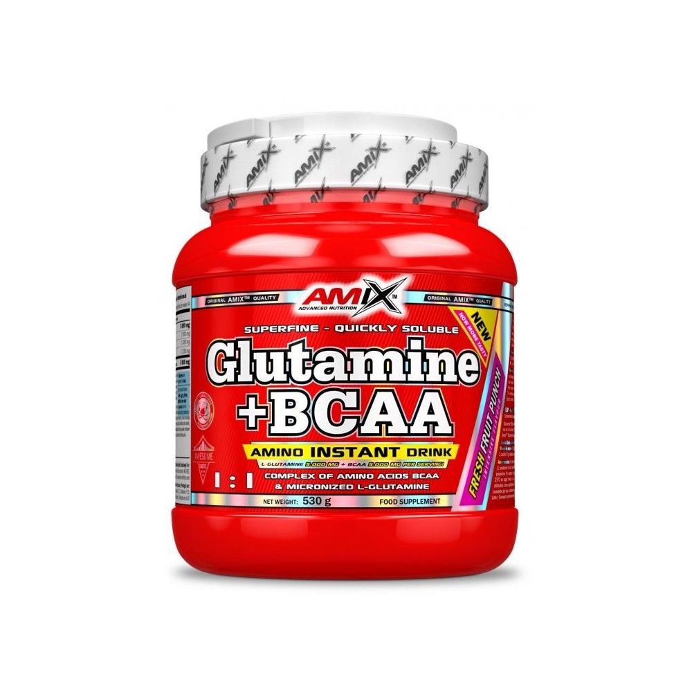 AMIX GLUTAMINA + BCAA 530GR FRUTAS BOSQUE