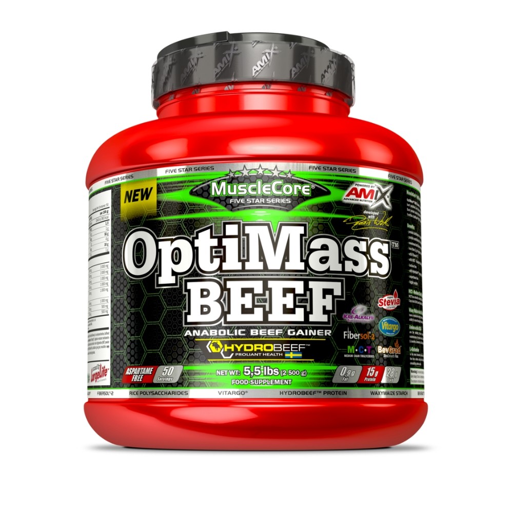 AMIX MUSCLECORE OPTIMASS BEEF GAINER 2.5KG.CHO.BLA