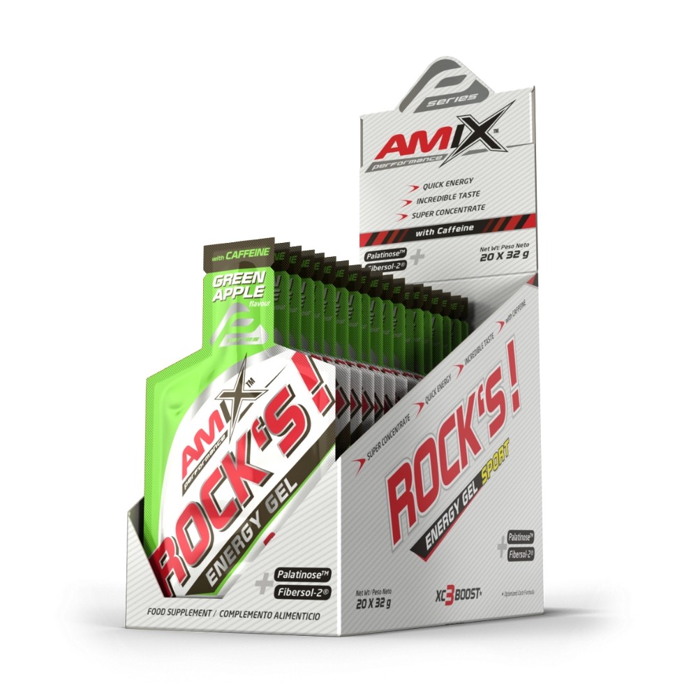 AMIX PERF GEL ROCK,S C/CAFEINA 20X32GR MANZANA VER