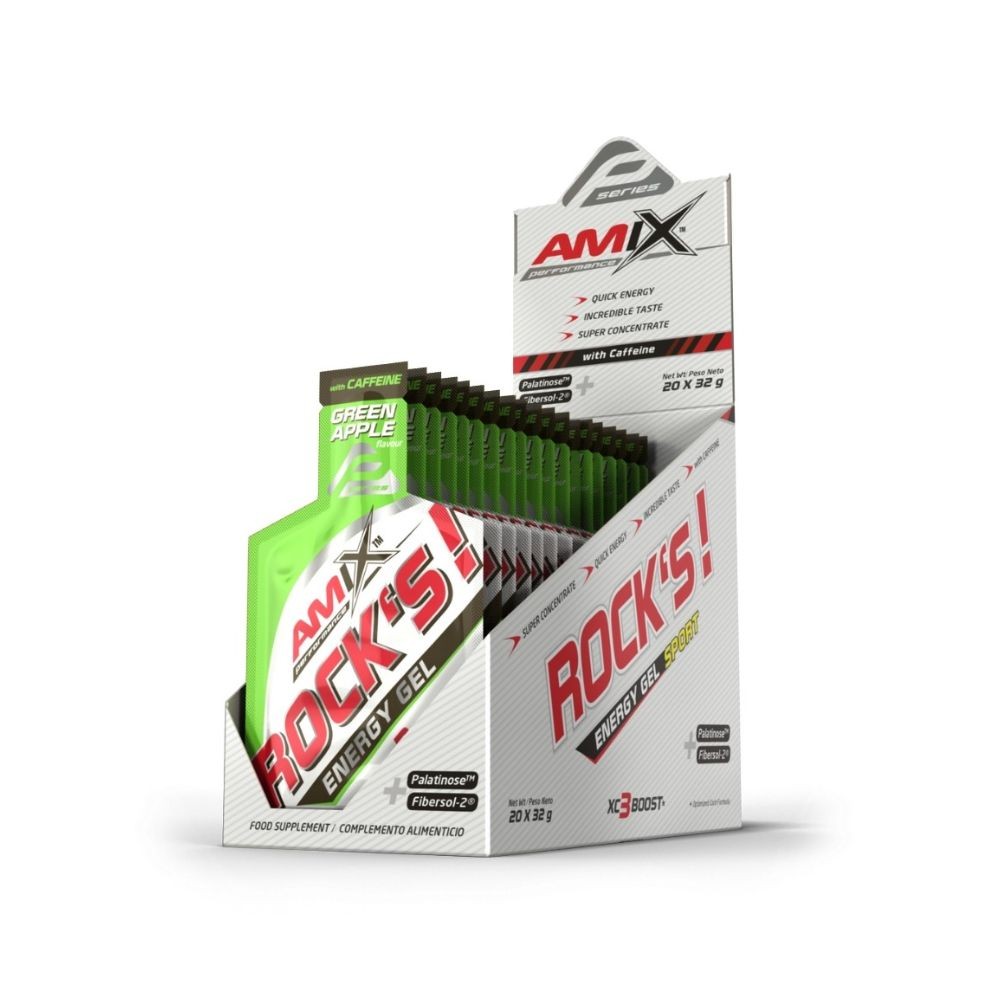AMIX PERF GEL ROCK,S C/CAFEINA 20X32GR MANZANA VER