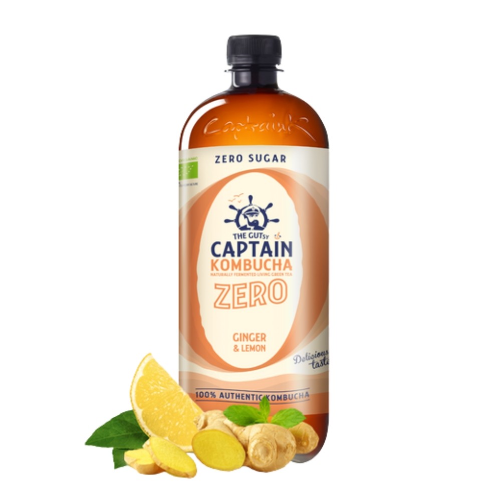 CAPTAIN KOMBUCHA ZERO BEBIDA 1L JENGIBRE LIMON