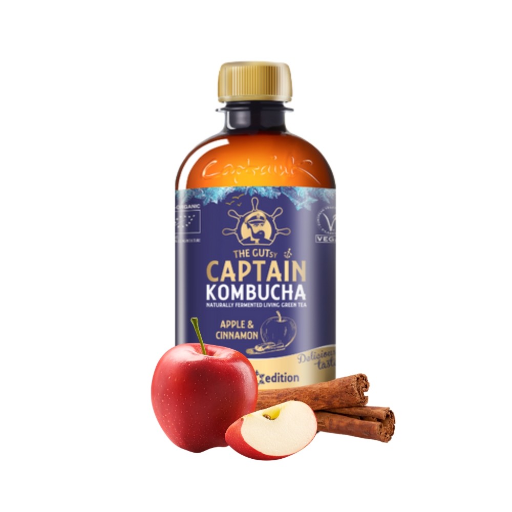 CAPTAIN KOMBUCHA BEBIDA 400ML MANZANA CANELA