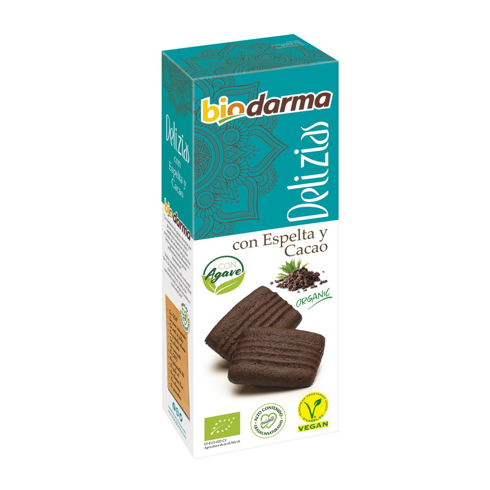 BIODARMA DELIZIAS ESPELTA CACAO C/AZ.AGAVE 135GR