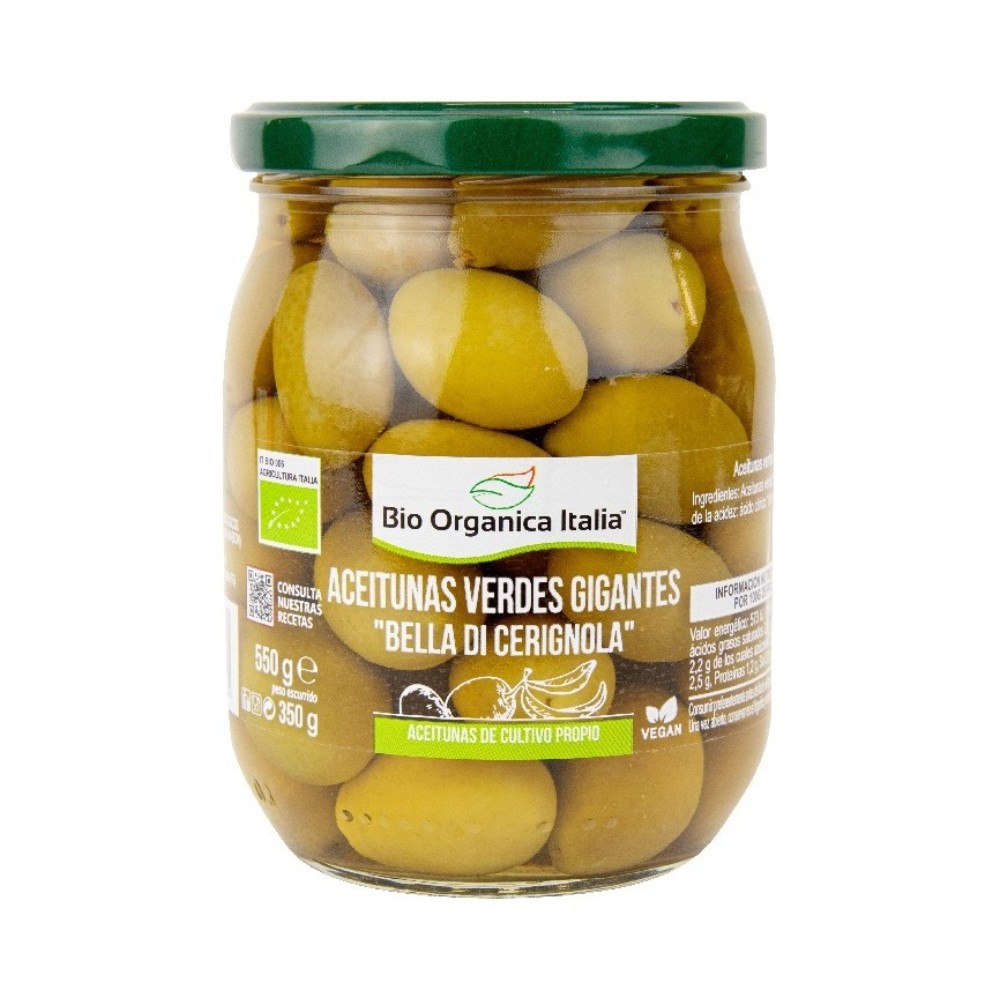 BIO ORGANICA ITALIA ACEITUNA VERDE GIGANTE 550g