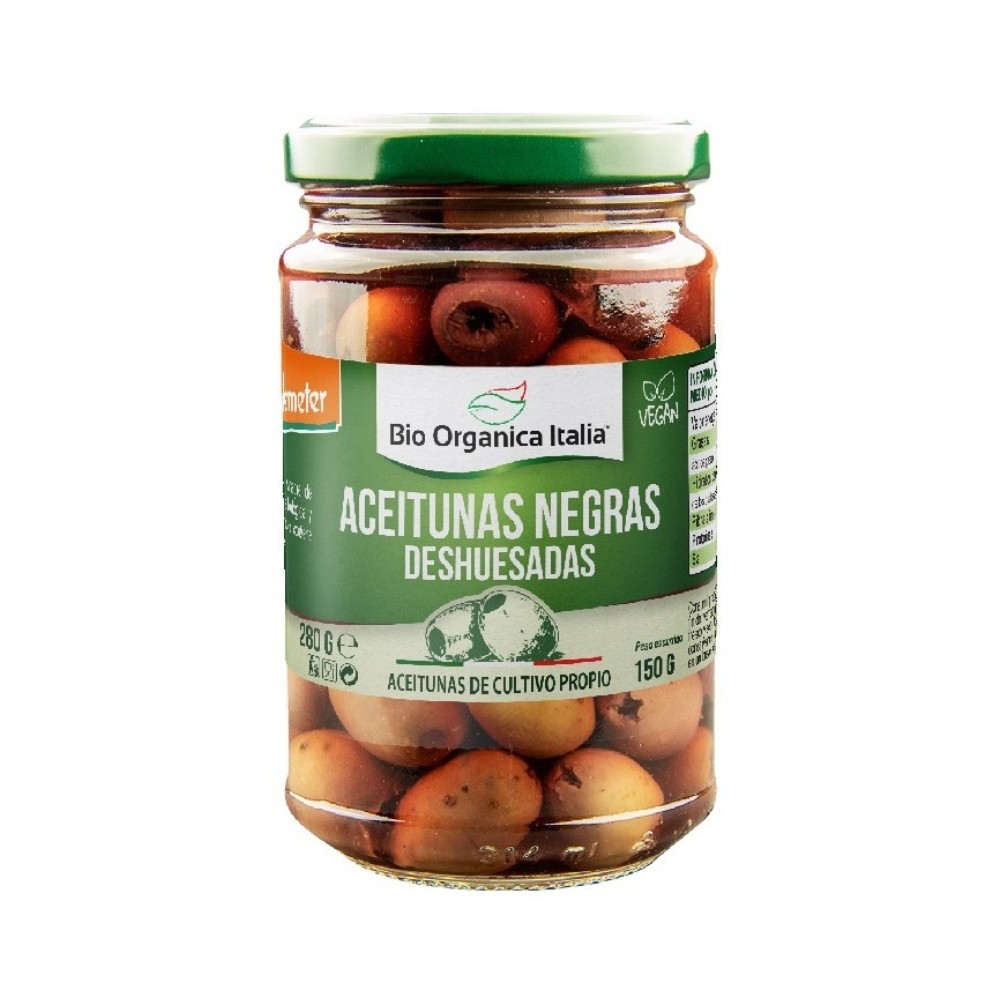 BIO ORGANICA ITALIA ACEITUNA NEGRA DESHUESADA 280g