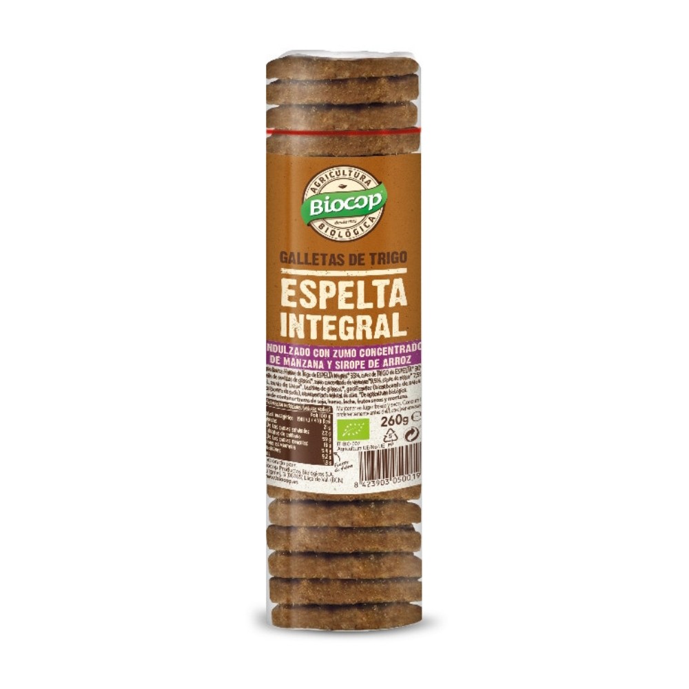 BIOCOP GALLETA ESPELTA INTEGRAL & ZUMO MANZANA 260
