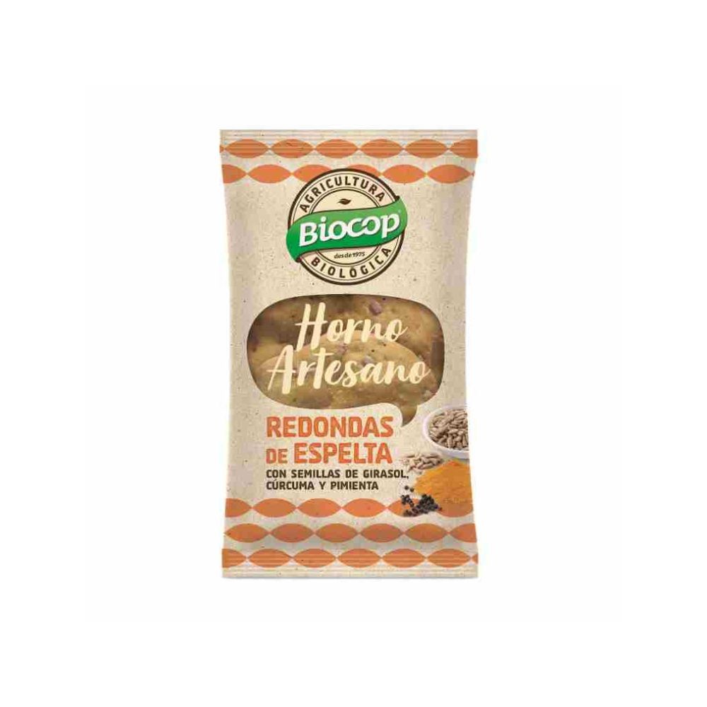 BIOCOP REDONDAS DE ESPELTA CURCU.-PIM. 50GR