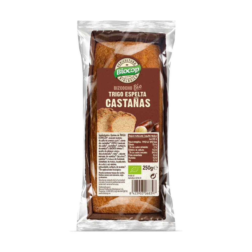 BIOCOP BIZCOCHO CASTAÑAS T.ESPELTA 250G