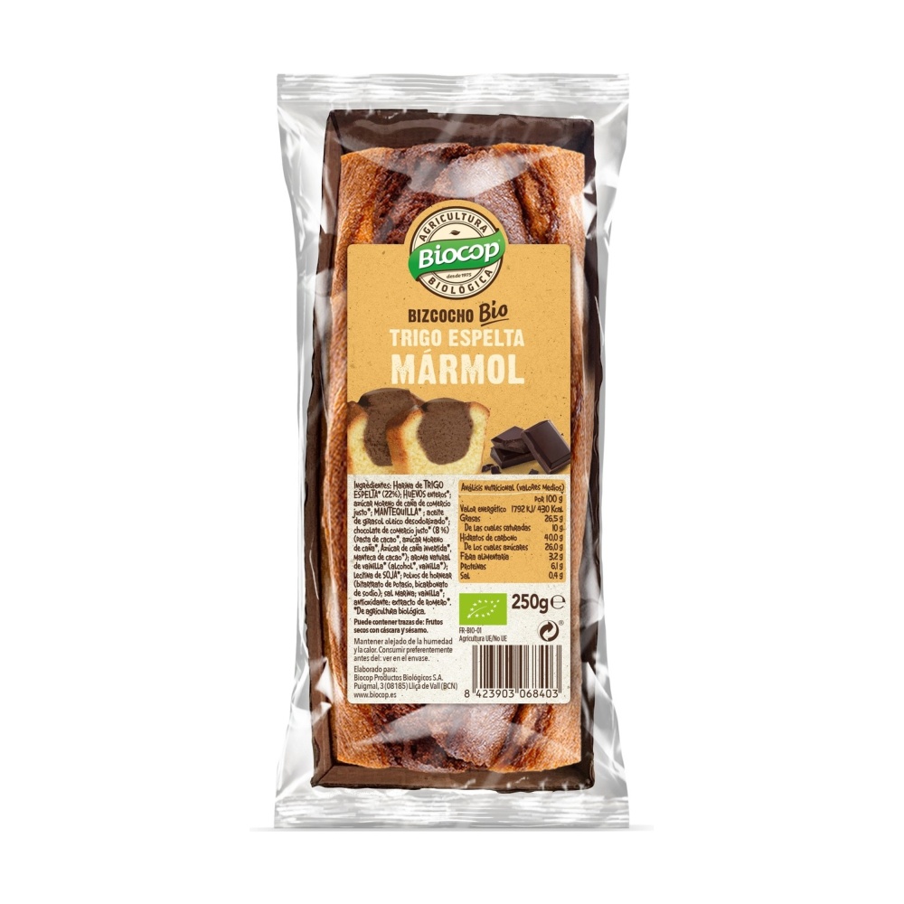 BIOCOP BIZCOCHO MARMOL T.ESPELTA 250G