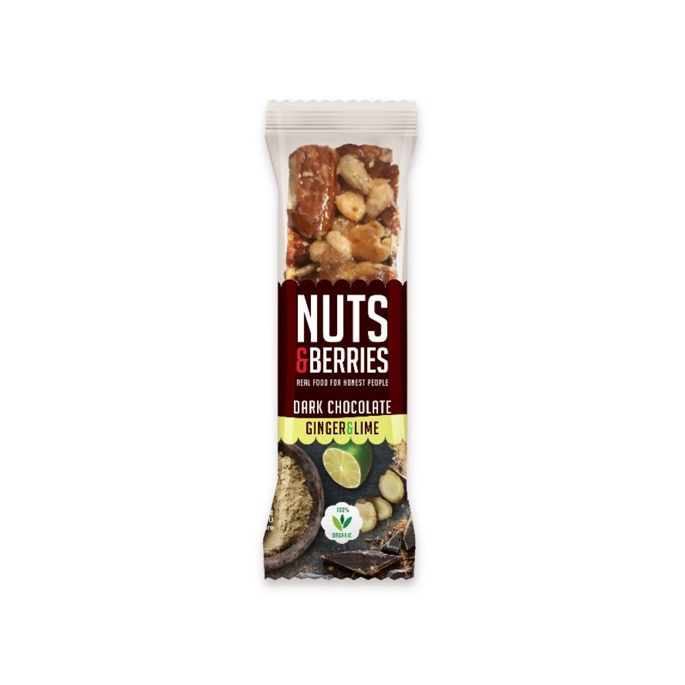 NUTS&BERRIES BARRITA CHOCO NEGRO JENG-LIMA 40g