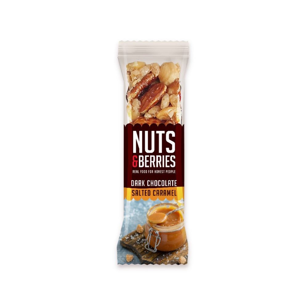 NUTS&BERRIES BARRITA CHOCO-N.CARAM.TOQUE SAL 40g