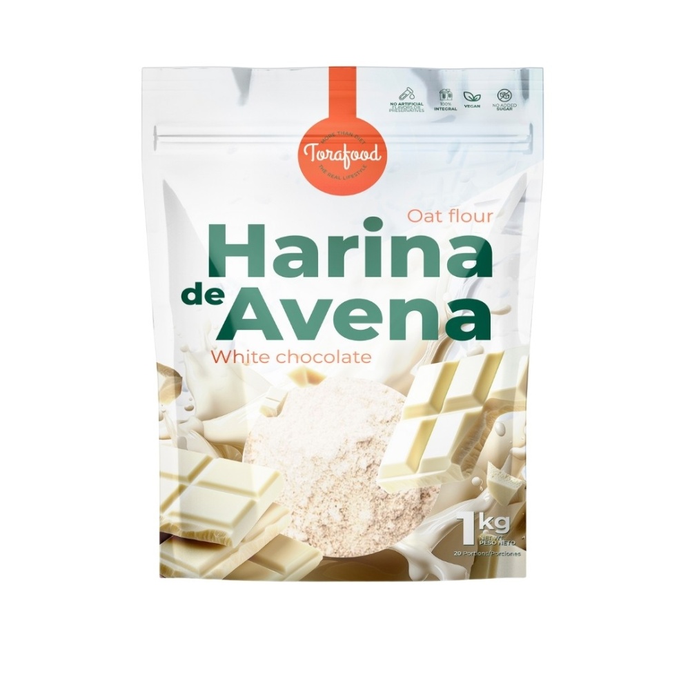 TORAFOOD HARINA AVENA 1KG WHITE CHOCOLATE