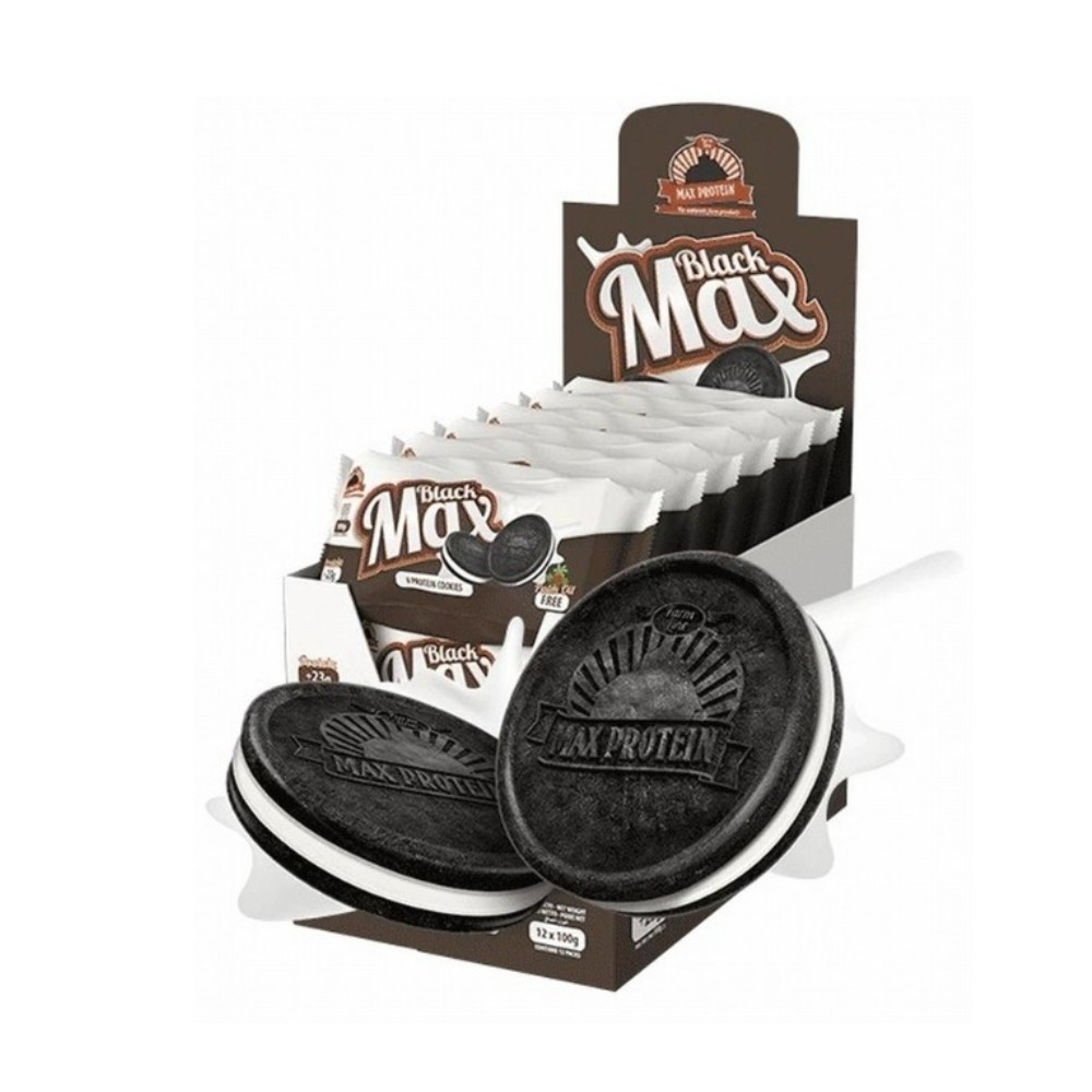 MAX PROTEIN MAX COOKIES 12*100G BLACK MAX