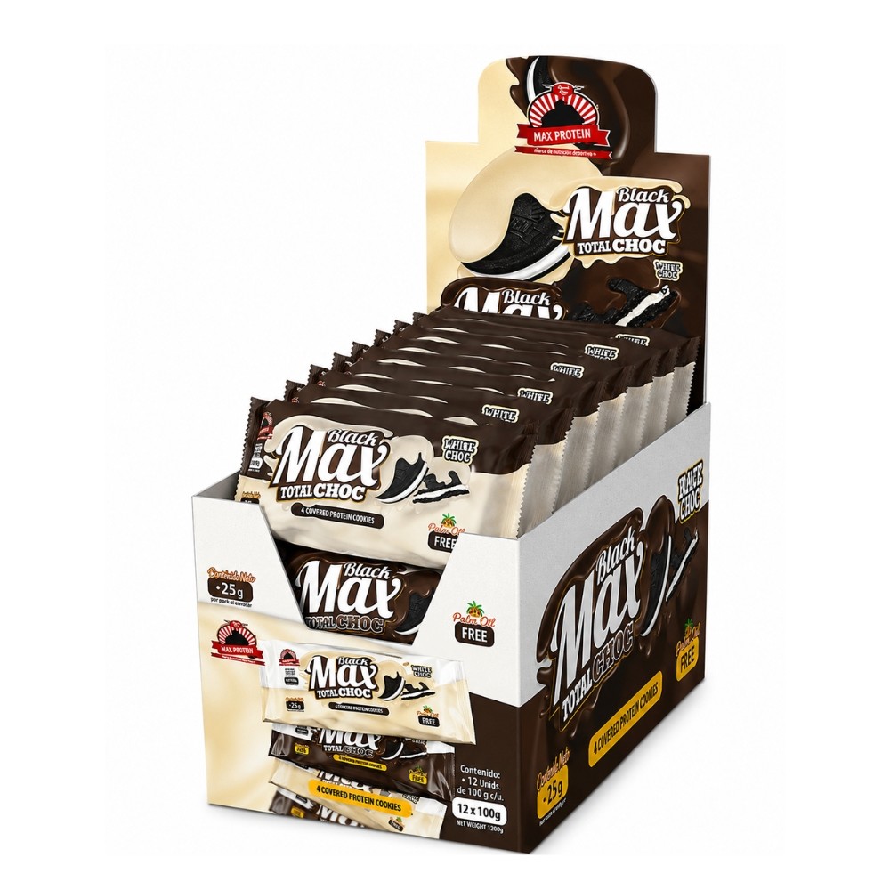MAX PROTEIN BLACKMAX COOKIES 12*100G WHITE CHOCO