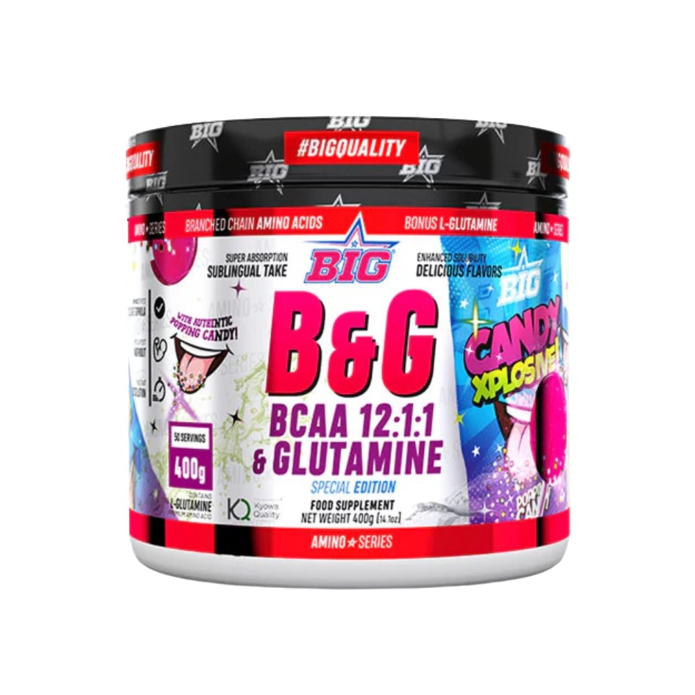 BIG B&G®-BCAAS CON GLUTAMINA 12:1:1 400G CANDY EXP
